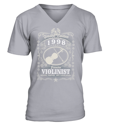 Vintage 1998 Violinist Birthday Gift Violin Player V-Neck T-shirt