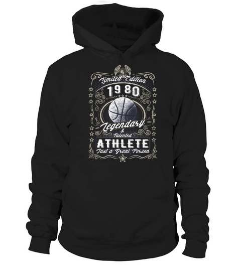 Vintage 1980 Basketball Birthday Gift Sport Hobby Hoodie Unisex