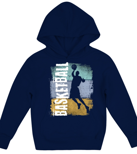 Basketball Vintage Retro Basketball Player Kids Hoodie
