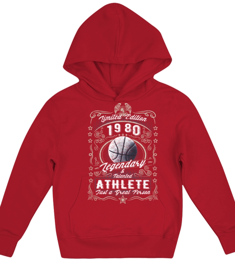 Vintage 1980 Basketball Birthday Gift Sport Hobby Kids Hoodie