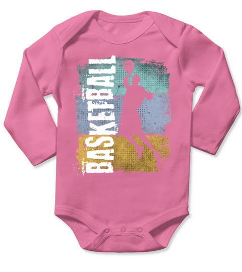 Basketball Vintage Retro Basketball Player Long Sleeve Baby One-Piece