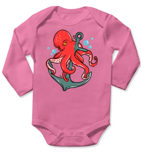 Octopus Anchor for Octopus Lover Long Sleeve Baby One-Piece