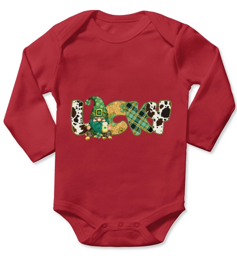 St Patricks Day Gnome Long Sleeve Baby One-Piece