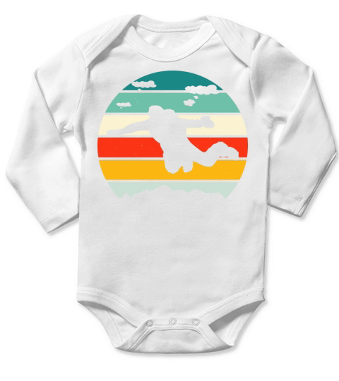 Vintage Skydiving Parachuting Retro Skydiver Long Sleeve Baby One-Piece