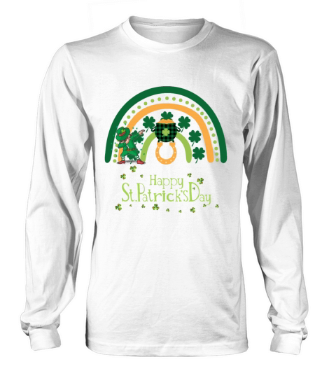 Happy Saint Patricks Day retro green rainbow with Long sleeved Unisex