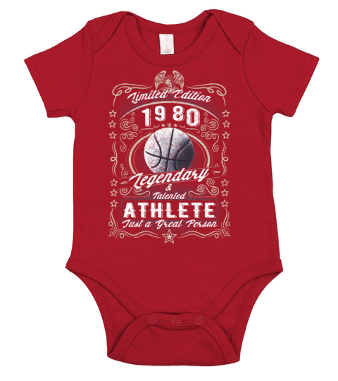Vintage 1980 Basketball Birthday Gift Sport Hobby Short Sleeve Baby One-Piece
