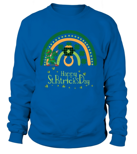 Happy Saint Patricks Day retro green rainbow with Sweatshirt Unisex