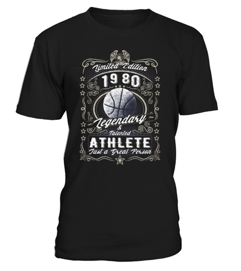 Vintage 1980 Basketball Birthday Gift Sport Hobby T-Shirt Unisex