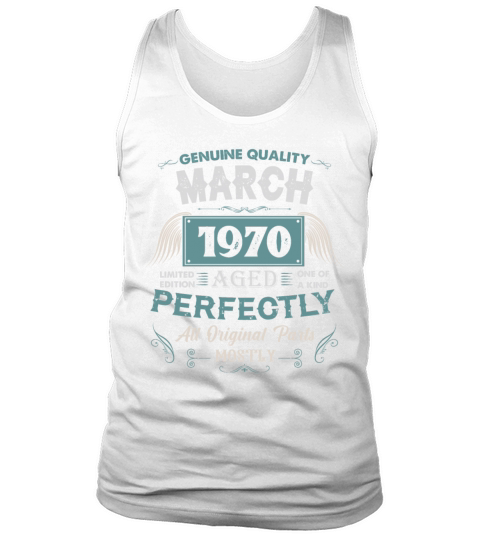 March 1970 Vintage Birthday Present Tank Top Unisex