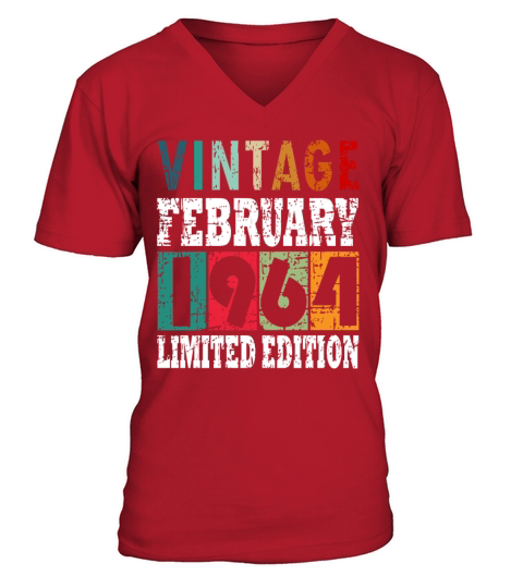 1964 February vintage V-Neck T-shirt