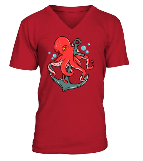 Octopus Anchor for Octopus Lover V-Neck T-shirt