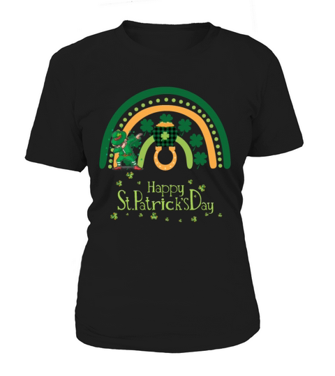 Happy Saint Patricks Day retro green rainbow with Women's T-Shirt