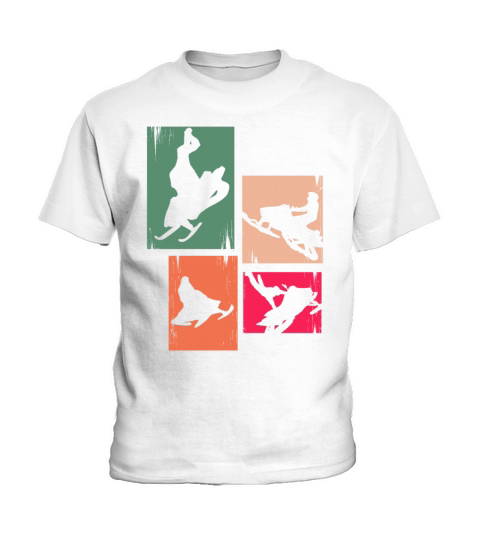 Snowmobile Vintage Snowmobiling Kids T-Shirt