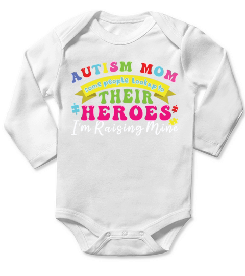 Autism Mom Mommy Puzzle Raising Autism Awareness Long Sleeve Baby One-Piece