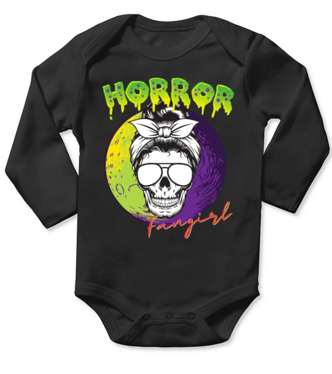 Horror Fangirl Skull Design Long Sleeve Baby One-Piece