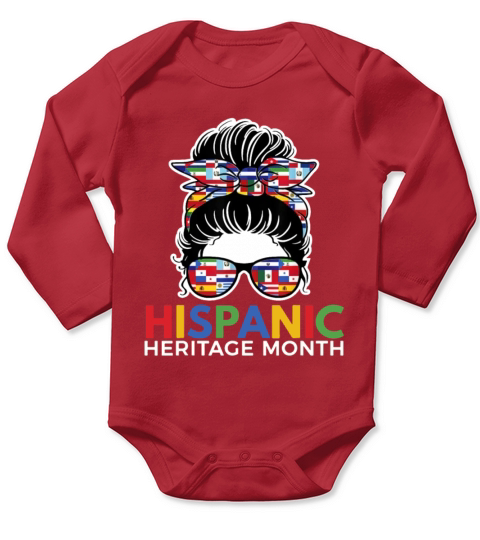 National Hispanic Heritage Month Latina Women Long Sleeve Baby One-Piece