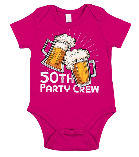 50th Birthday Crew Party Men Women Funny Drinking Short Sleeve Baby One-Piece