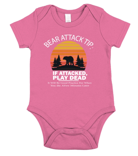 BEAR ATTACK TIP IF ATTACKED PLAY DEAD Short Sleeve Baby One-Piece