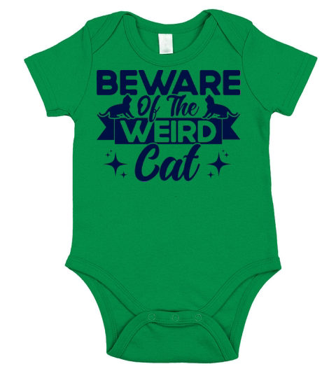 Beware Of The Weird Cat Kitten Quotes Cat Lover Gi Short Sleeve Baby One-Piece