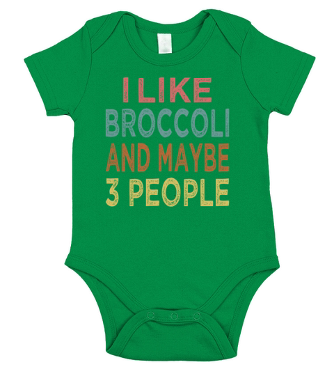 Vintage funny I Like Broccoli And Maybe 3 People Short Sleeve Baby One-Piece