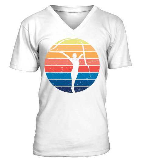 Rhythmic Gymnastics Vintage Dancer Exercise V-Neck T-shirt