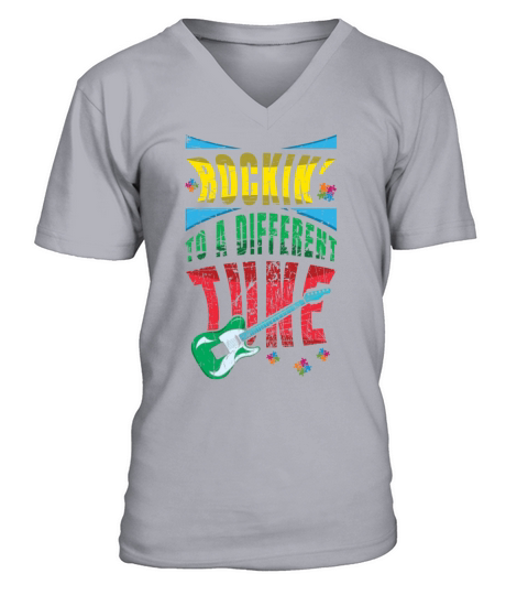 Rocking To Different Tune Autism Awareness V-Neck T-shirt