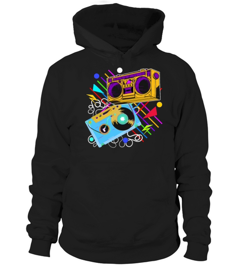 80s 90s Music Aesthetic Vintage Boombox Retro Cass Hoodie Unisex