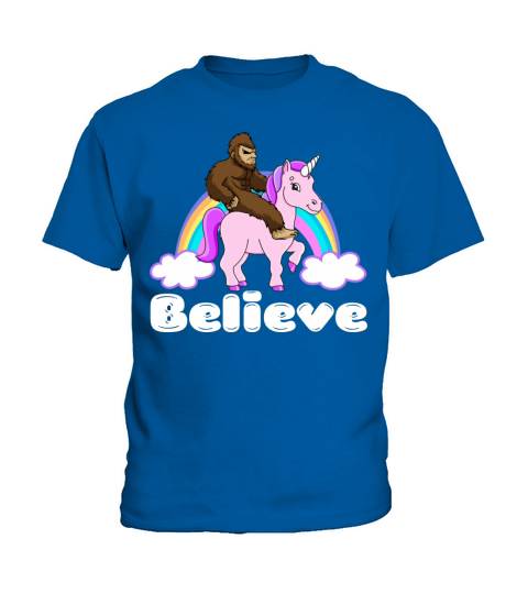 Bigfoot Riding A Unicorn Kids T-Shirt