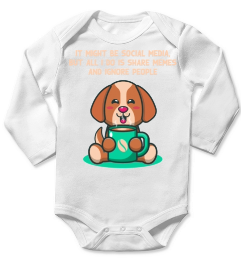 Born to Share Memes and Ignore People Introvert Fu Long Sleeve Baby One-Piece