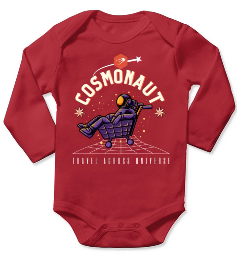 Space Interkosmos Cosmonaut Vintage Design Long Sleeve Baby One-Piece