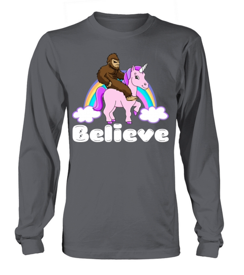 Bigfoot Riding A Unicorn Long sleeved Unisex