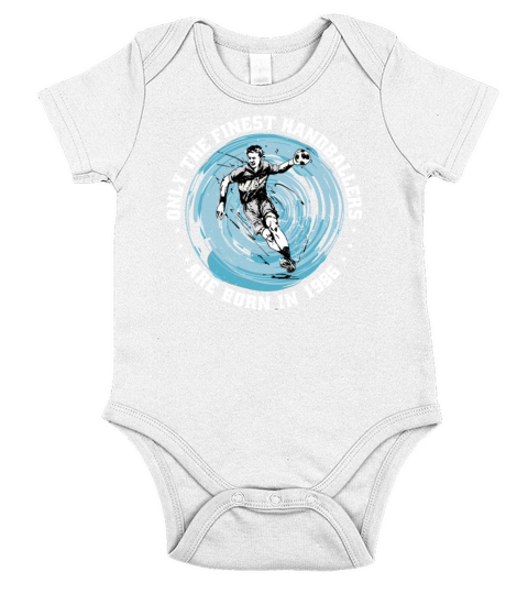 Handballers born in 1986 Birthday Vintage Ballgame Short Sleeve Baby One-Piece