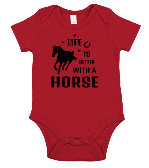 Life is better with horse Riding stable horseback Short Sleeve Baby One-Piece