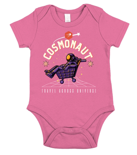 Space Interkosmos Cosmonaut Vintage Design Short Sleeve Baby One-Piece