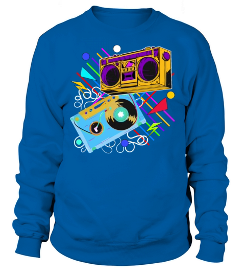 80s 90s Music Aesthetic Vintage Boombox Retro Cass Sweatshirt Unisex
