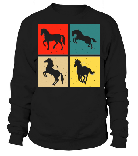 retro vintage horse colorful Sweatshirt Unisex