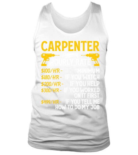 Carpenter Hourly Rate - Funny Carpenter Vintage Tank Top Unisex