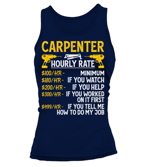 Carpenter Hourly Rate - Funny Carpenter Vintage Tank top Woman
