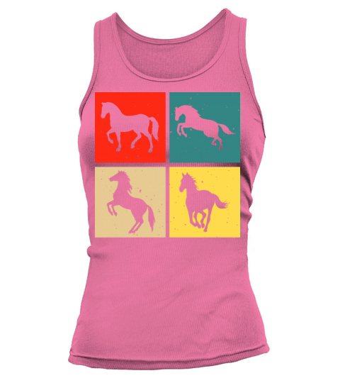 retro vintage horse colorful Tank top Woman