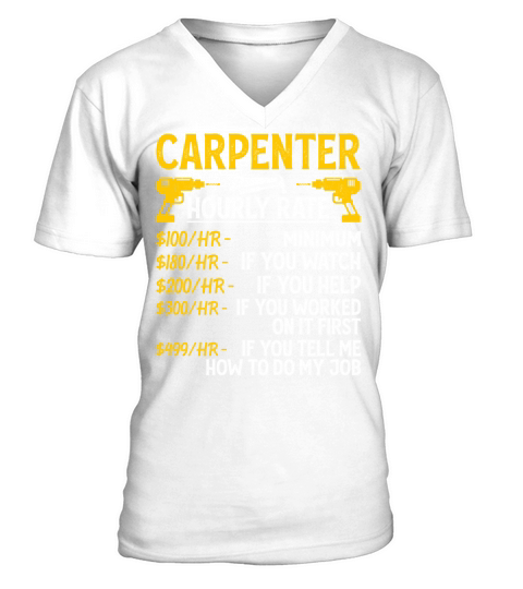 Carpenter Hourly Rate - Funny Carpenter Vintage V-Neck T-shirt