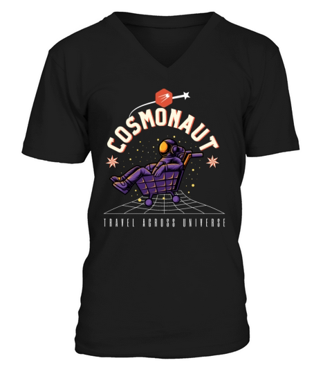 Space Interkosmos Cosmonaut Vintage Design V-Neck T-shirt
