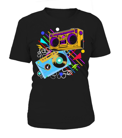 80s 90s Music Aesthetic Vintage Boombox Retro Cass Women's T-Shirt