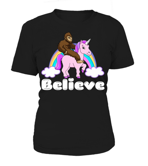 Bigfoot Riding A Unicorn Women's T-Shirt