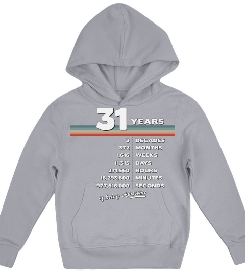 31st Birthday Vintage 31 Years Old Retro 372 Kids Hoodie