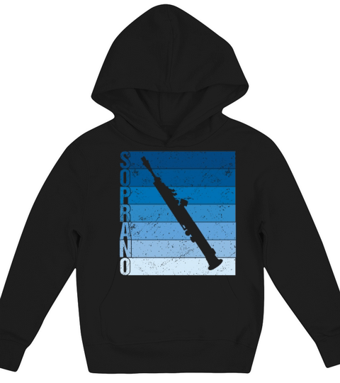 Vintage Soprano Saxophone Sax Musician Kids Hoodie