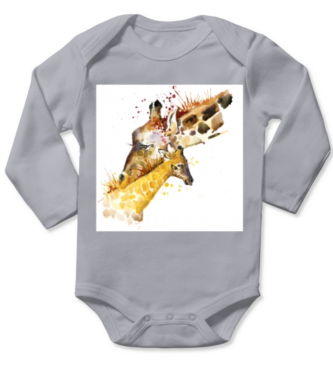 GIRRAFE FAMILY Long Sleeve Baby One-Piece