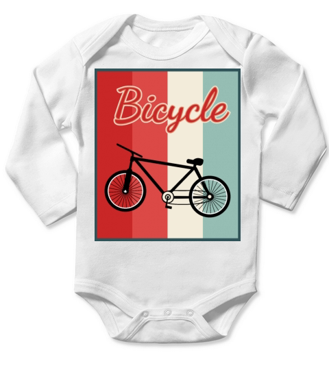 vintage bicycle Long Sleeve Baby One-Piece