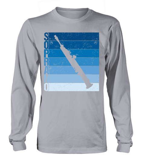 Vintage Soprano Saxophone Sax Musician Long sleeved Unisex