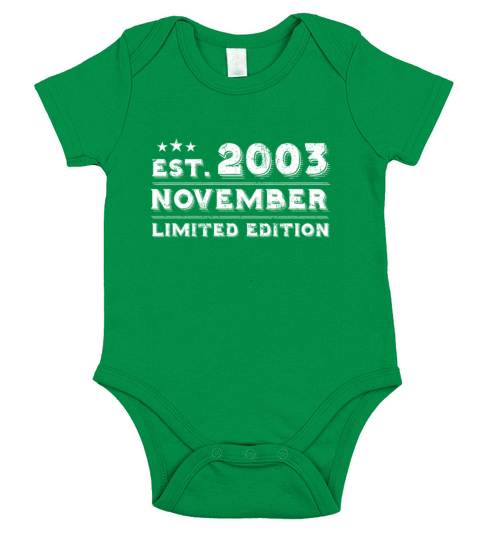 Est November 2003 - Birthday Present - Vintage Short Sleeve Baby One-Piece