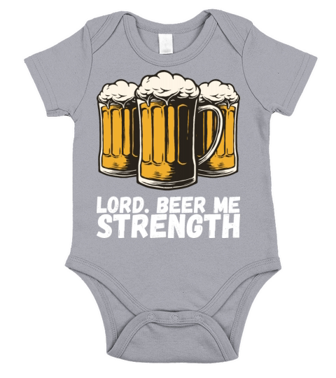 Lord Beer Me Strength Short Sleeve Baby One-Piece